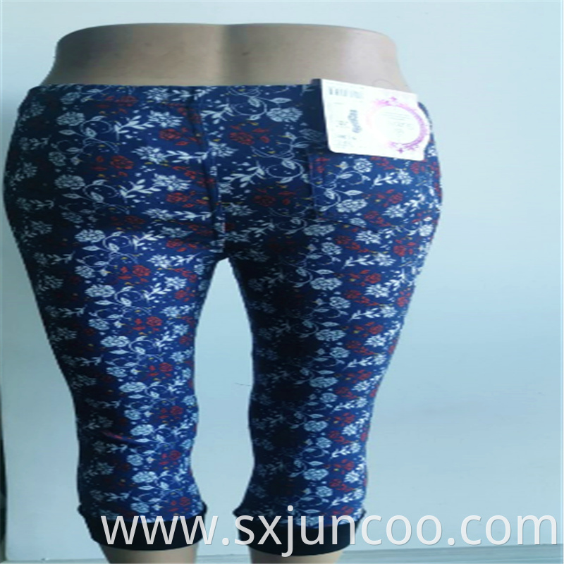 Crimping Rayon Printed Length Leggings